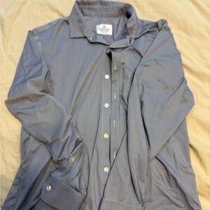 Mizzen+Main Blue Checkered Lightweight Shirt Jacket